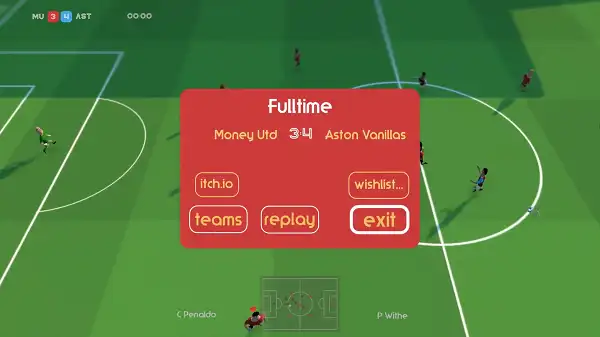 Super Liquid Soccer Unblocked - Play Free in Browser Match Win Screen in Super Liquid Soccer