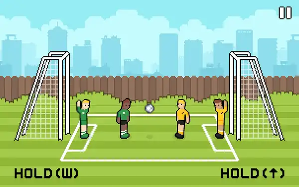 Soccer Random Unblocked - Play Free in Browser Soccer Random Unblocked 2-player local mode showing both teams competing